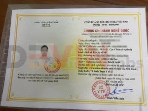 chứng chỉ hành nghề dược sỹ của Ly